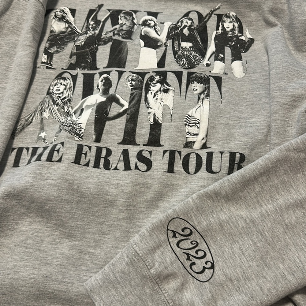 Taylor Swift Eras Tour Gray Graphic Crewneck Sweater